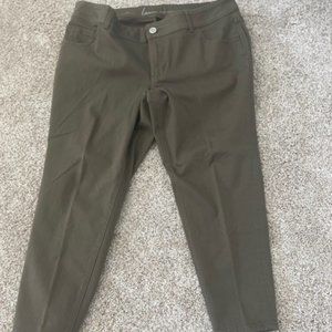 Khaki Denim Ankle Pants